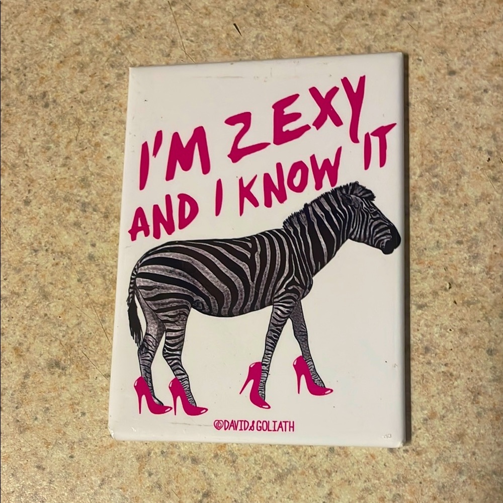 David & Goliath Zebra Art Funny Magnet